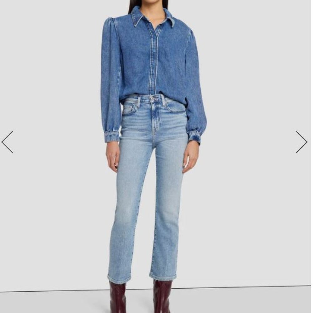 NWT! For all 7 Mankind LUXE VINTAGE HIGH‎ WAIST SLIM KICK 28